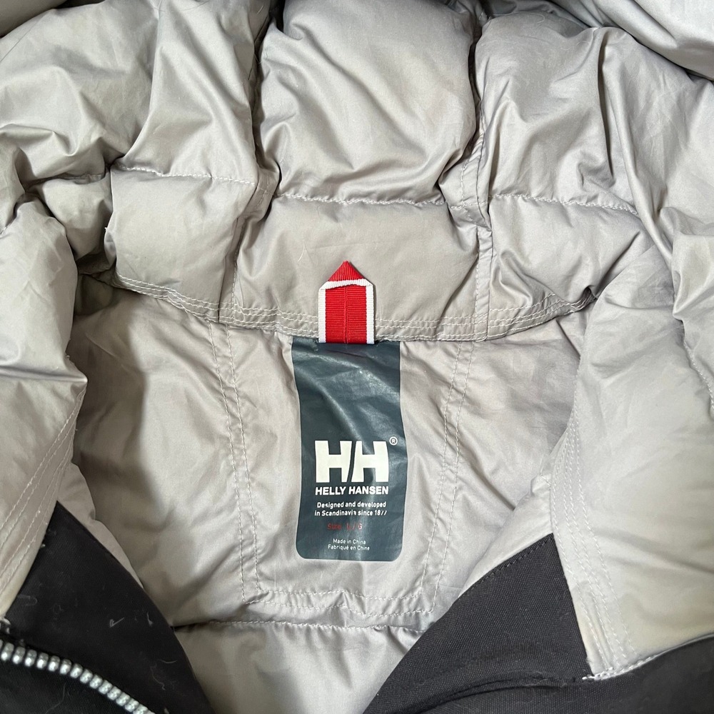 Helly Hansen Aden Down Parka Black Insulated Hooded Winter Jacket Womens Large - Picture 6 of 7